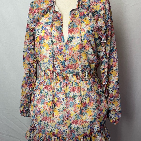 Zara Dresses & Skirts - ZARA Floral Ruffle Long Sleeve Dress